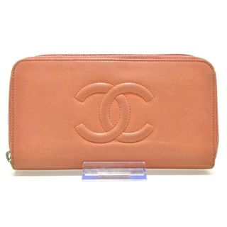 シャネル(CHANEL)のCHANEL(シャネル) 長財布 - ピンク ココマーク/ラウンドファスナー/シルバー金具 キャビアスキン(財布)