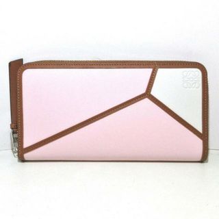 ロエベ(LOEWE)のLOEWE(ロエベ) 長財布美品  パズル 122N30XF13 アイシーピンク×ソフトホワイト ラウンドファスナー カーフレザー(財布)