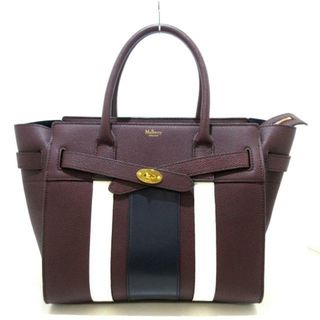 マルベリー(Mulberry)のMULBERRY(マルベリー) ハンドバッグ スモールジップドベイズウォーター ボルドー×白×ダークネイビー レザー(ハンドバッグ)