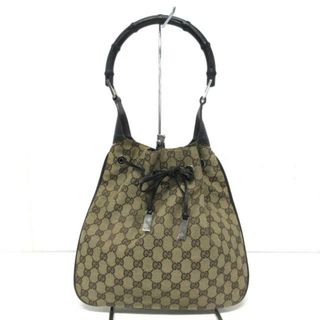 グッチ(Gucci)のGUCCI(グッチ) ハンドバッグ GG柄,バンブー 0014033 ベージュ×ダークブラウン ジャガード×レザー(ハンドバッグ)