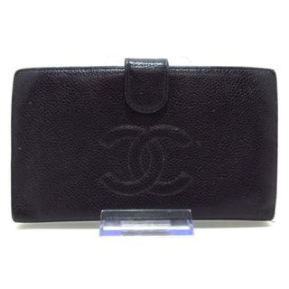 シャネル(CHANEL)のCHANEL(シャネル) 長財布 - 黒 キャビアスキン(財布)