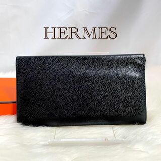 エルメス(Hermes)の【箱付】エルメス　長財布　MC2 フレミング　札入れ　二つ折り　ブラック　212(長財布)