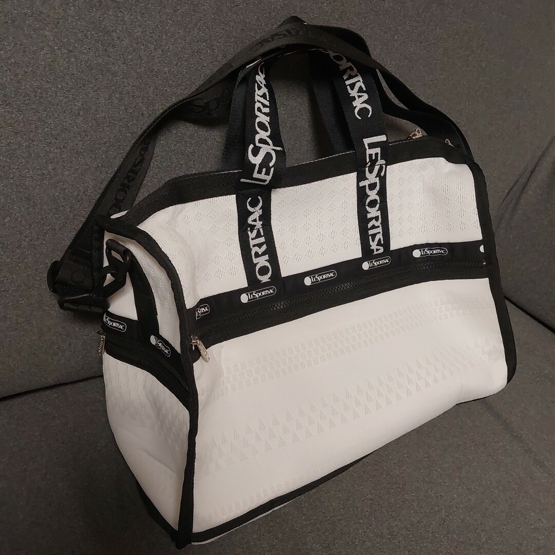 【未使用品】レスポートサック * メッシュアップ ボストンバック & ポーチ 白 【未使用品】レスポートサック * メッシュアップ ボストンバック & ポーチ 白