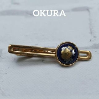 オクラ(OKURA)の【匿名配送】オクラ タイピン ゴールド シンプル 青(ネクタイピン)