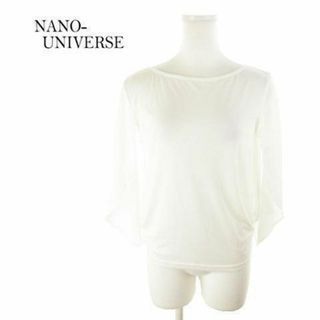 nano・universe - ナノユニバース カットソー ケープ風 異素材 F 白 210601MN6A