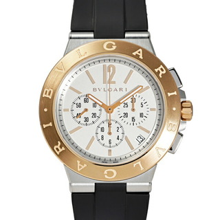 ブルガリ(BVLGARI)のブルガリ BVLGARI ディアゴノ ヴェロチッシモ クロノグラフ 102769 DG41WSPGVDCH シルバー文字盤 中古 腕時計 メンズ(腕時計(アナログ))