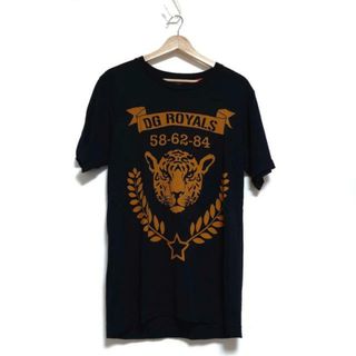 DOLCE&GABBANA - DOLCE&GABBANA(ドルチェアンドガッバーナ) 半袖Tシャツ サイズ44 S メンズ - 黒×ライトブラウン クルーネック/#DGMILLENNIALS 綿