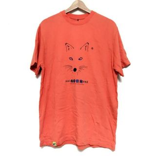 ADERerror(アーダーエラー) 半袖Tシャツ サイズA1 メンズ - オレンジ×黒×ブルー クルーネック/MAISON KITSUNE(Tシャツ/カットソー(半袖/袖なし))