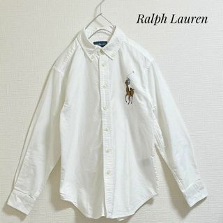 ポロラルフローレン(POLO RALPH LAUREN)のラルフローレン  ブラウス　白　ロゴ　M   コットン　シャツ　長袖　ラルフ(Tシャツ(長袖/七分))