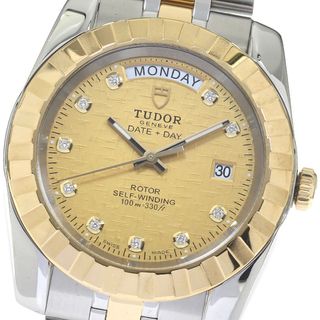 チュードル(Tudor)のチュードル TUDOR 23013 クラシック デイトデイ 10Pダイヤ 自動巻き メンズ 良品 _816794(腕時計(アナログ))