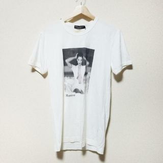 DOLCE&GABBANA(ドルチェアンドガッバーナ) 半袖Tシャツ サイズ44 S メンズ美品  - 白×黒×マルチ クルーネック