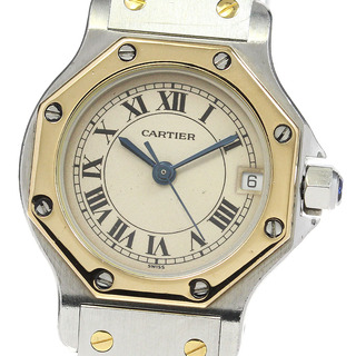 カルティエ(Cartier)のカルティエ CARTIER W2001683 サントスオクタゴンSM YGコンビ デイト クォーツ レディース 保証書付き_814474(腕時計)