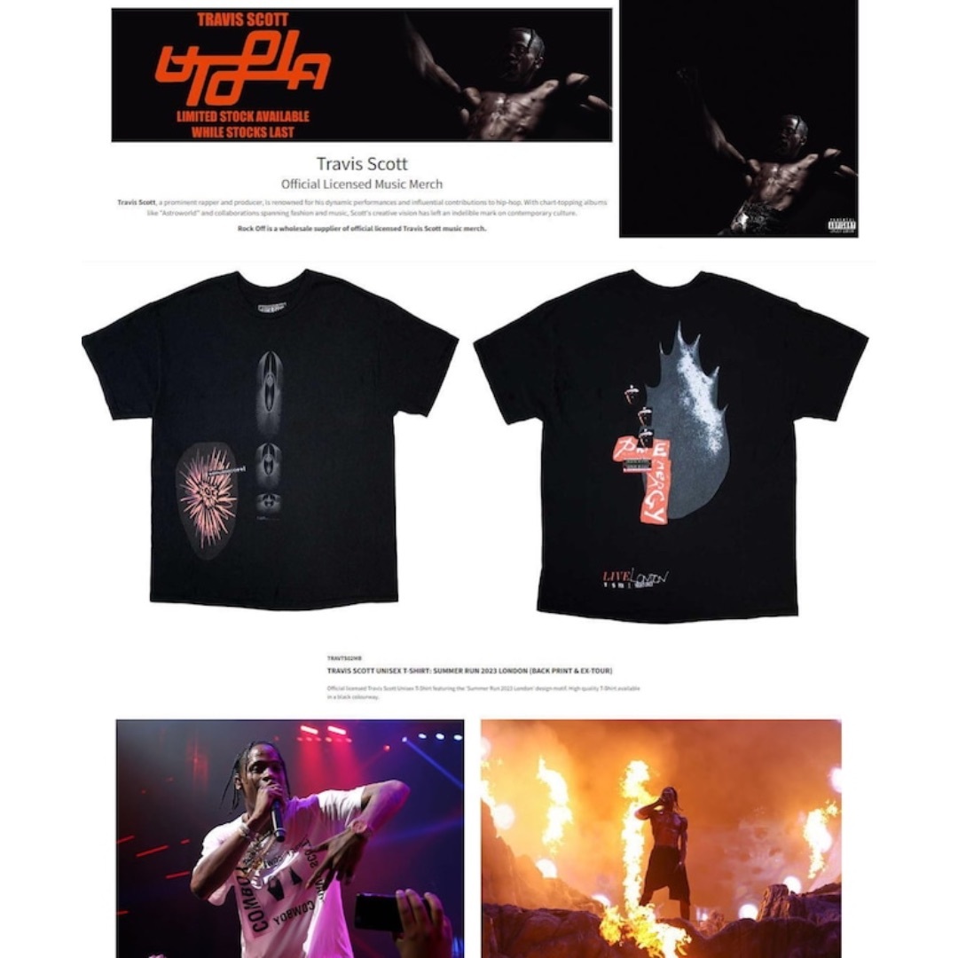 トラビススコット ライセンス リミテッドTシャツ ブラック 2XL