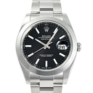 ロレックス(ROLEX)のロレックス ROLEX デイトジャスト 41 126300 ブライトブラック/バー文字盤 未使用 腕時計 メンズ(腕時計(アナログ))