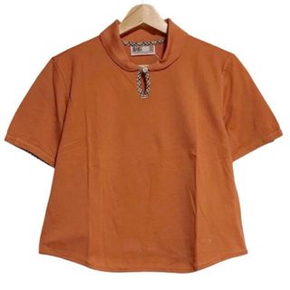 ダックス(DAKS)のDAKS(ダックス) 半袖カットソー サイズM レディース美品  - オレンジ×マルチ チェック柄(カットソー(半袖/袖なし))