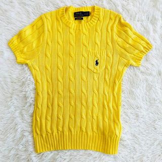 POLO RALPH LAUREN - ポロラルフローレン　ピマコットン　現行　イエロー　半袖　ポニー　ケーブルニット