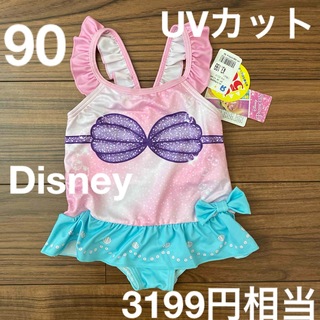 ディズニー(Disney)の新品　ガールズ　水着　ディズニー　ワンピース　女の子　90センチ　UVカット(水着)