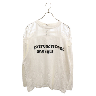 CELINE セリーヌ DYSFUNCTIONAL カットTシャツ コットンジャージー プリント カットソー 長袖Tシャツ 2X58E671Q ホワイト