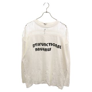 セリーヌ(celine)のCELINE セリーヌ DYSFUNCTIONAL カットTシャツ コットンジャージー プリント カットソー 長袖Tシャツ 2X58E671Q ホワイト(Tシャツ/カットソー(七分/長袖))