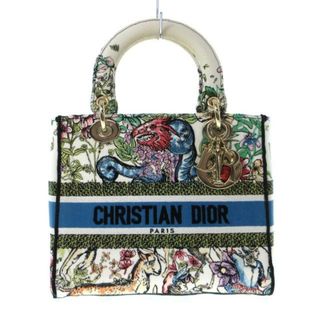 Christian Dior - DIOR/ChristianDior(ディオール/クリスチャンディオール) ハンドバッグ レディース レディディーライトミディアムバッグ アイボリー×ライトブルー×マルチ D-コンステレーション エンブロイダリー/ゴールド金具 ジャガード