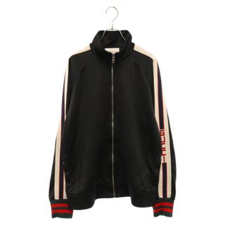 グッチ(Gucci)のGUCCI グッチ テクニカルジャージ スリーブラインロゴ トラックジャケット ブラック 474634 X5T39(フライトジャケット)