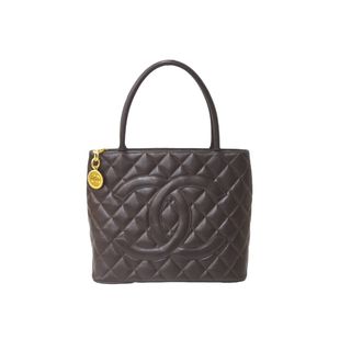 シャネル(CHANEL)の極美品 CHANEL シャネル ハンドバッグ 復刻トート キャビアスキン マトラッセ ココマーク 5番台 ブラウン ゴールド金具 中古 64075(トートバッグ)