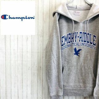 チャンピオン(Champion)のチャンピオン　カレッジ系　パーカー　スウェット　ライトグレー　ビッグプリント　M(パーカー)