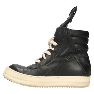 リックオウエンス(Rick Owens)のRick Owens リックオウエンス GEOBASKET ジオバスケットレザーハイカットスニーカー 37 ブラック(スニーカー)