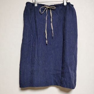 フォグリネンワーク(fog linen work)のfog linen work リトアニアリネン ストライプ スカート ネイビー レディース フォグリネンワーク【中古】4-0511M∞(その他)