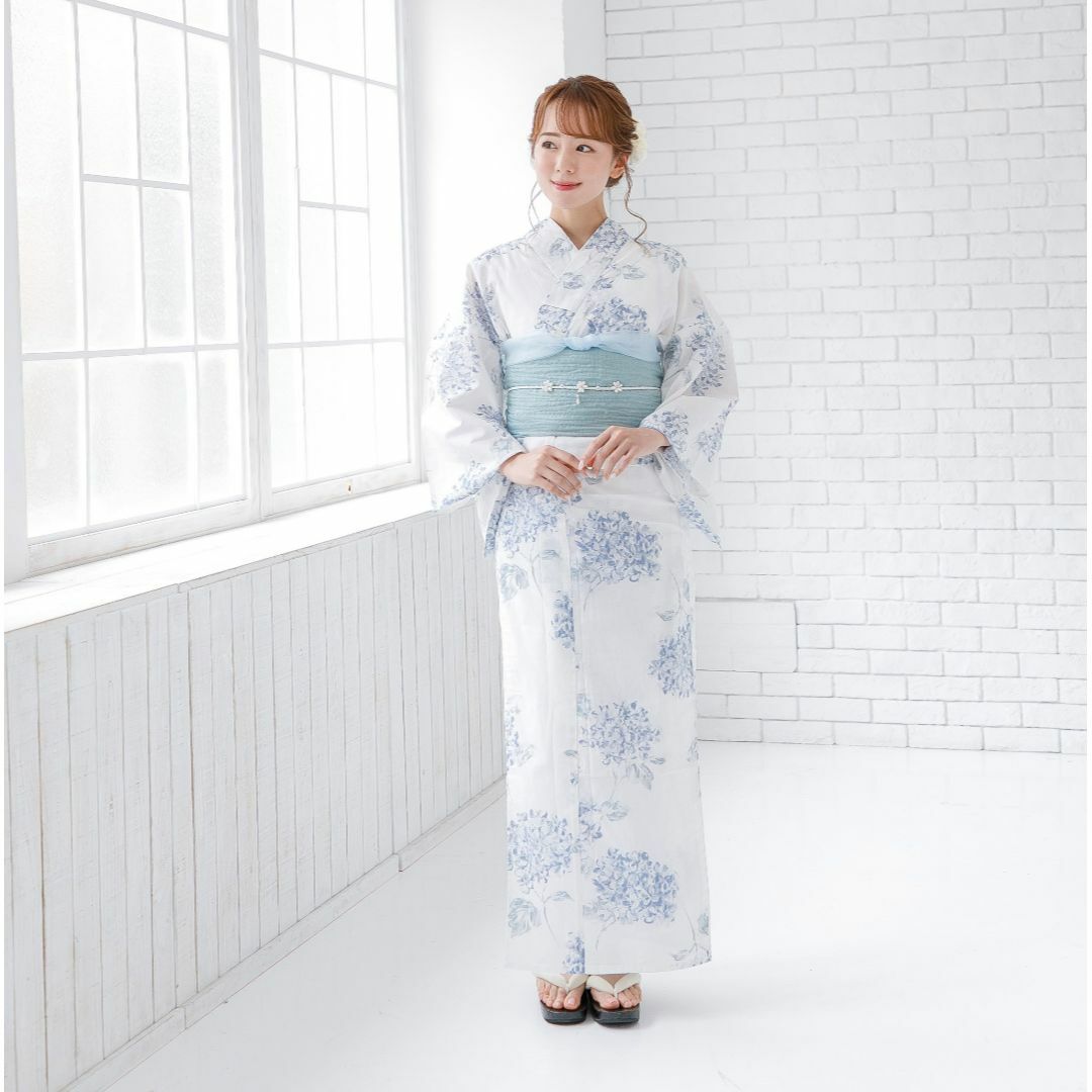 新品 4点 浴衣 セット 浴衣セット レディース 水色 紫陽花 4Y-13 新品 4点 浴衣 セット 浴衣セット レディース 水色 紫陽花 4Y-13