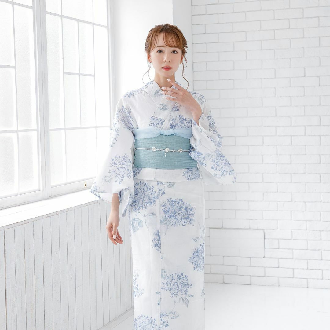 新品 4点 浴衣 セット 浴衣セット レディース 水色 紫陽花 4Y-13 新品 4点 浴衣 セット 浴衣セット レディース 水色 紫陽花 4Y-13