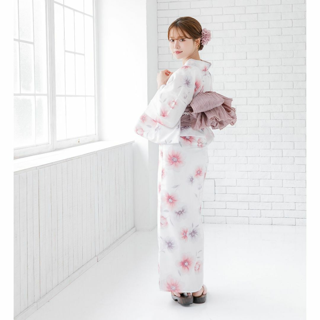 新品 4点 浴衣 セット 浴衣セット ゆかた レディース 花 ピンク
