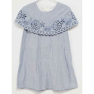 【夏物 新入荷!】‡クロエ/Chloe‡140cm ノースリーブワンピース/半袖ワンピース 白×ブルー【中古】子供服 キッズ kids ジュニア 女の子 夏 onepi 125042