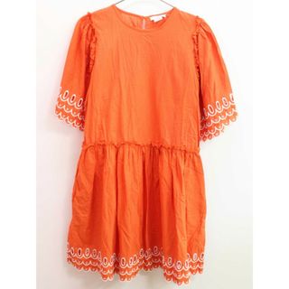 【夏物 新入荷!】◇ステラ マッカートニーキッズ/Stella McCartney kids◇150cm 五分袖ワンピース オレンジ×白【中古】子供服 キッズ kids ジュニア 女の子 夏 onepi 715042