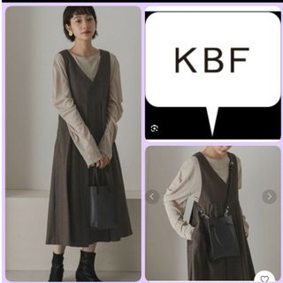 ケービーエフ(KBF)の♡KBF BIGプリーツジャンパースカートロング丈グレーチェック春秋冬(ロングワンピース/マキシワンピース)