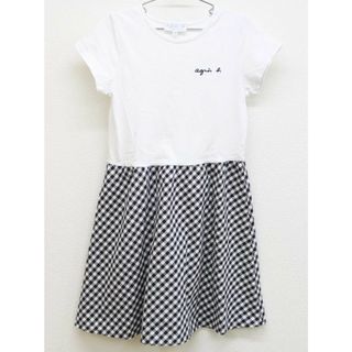 アニエスベー(agnes b.)の【夏物 新入荷!】◇アニエスb/アニエスベー/agnes b. ENFANT◇135cm 半袖ワンピース 白×黒【中古】子供服 キッズ kids 女の子 夏 onepi 715042(ワンピース)