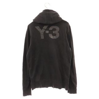 ワイスリー(Y-3)のY-3 ワイスリー バックロゴプリント ジップアップ フード スウェット パーカー ブラック P98172(パーカー)