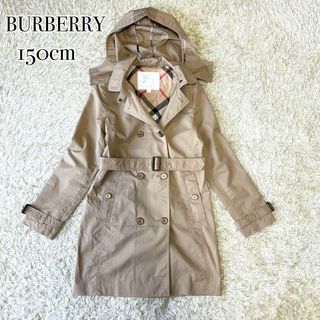 バーバリー(BURBERRY)のBURBERR children ノバチェック トレンチコート ベルト フード(コート)