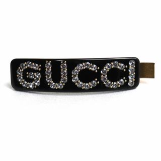 Gucci - GUCCI グッチ ロゴ バレッタ クリップ ブラック A2813616 レディース【中古】