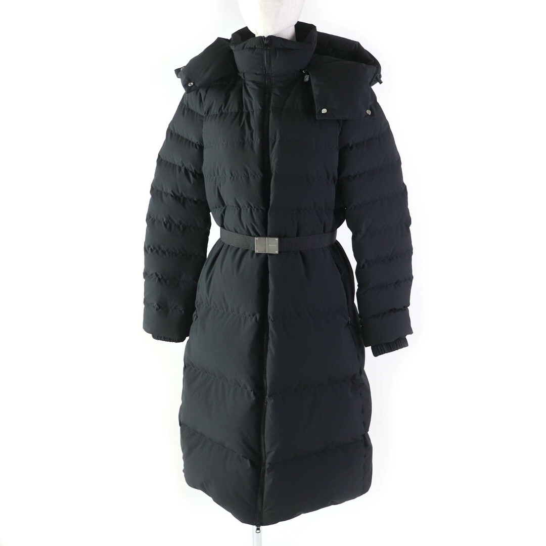 BURBERRY - 美品★BURBERRY バーバリー 23AW 8072715 フード・ベルト付 ZIP UP ダウンコート/アウター ブラック M ガーメント付き 正規品 レディース