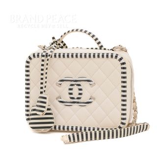 シャネル(CHANEL)のシャネル CCフィリグリー バニティ 2Wayバッグ キャビアスキン ホワイト/(ショルダーバッグ)