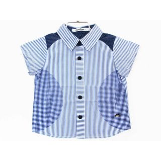 ファミリア(familiar)の【夏物 新入荷!】[ファミリア/familiar]80cm 半袖シャツ ブルー×白【中古】子供服 キッズ kids ベビー服 baby 男の子 夏 tops 715042(シャツ/カットソー)