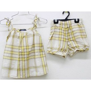 【夏物 新入荷!】◇バーバリー/BURBERRY◇90cm ノースリーブブラウス＆ショートパンツセット ベージュ×黄【中古】子供服 キッズ kids ベビー服 baby 女の子 夏 tops 415042