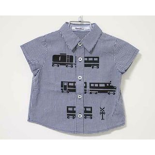 ファミリア(familiar)の【夏物 新入荷!】〓ファミリア/familiar〓80cm  半袖シャツ 紺×白【中古】  子供服 キッズ kids ベビー baby 女の子 男の子 夏 tops 715042(シャツ/カットソー)