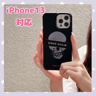 【大人気】iPhoneケース　iPhone13Pro  ドクロ　黒　スカル(モバイルケース/カバー)