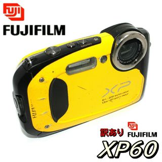 フジフイルム(富士フイルム)の✨訳あり完動品✨FUJI FILM FinePix XP60 イエロー コンデジ(コンパクトデジタルカメラ)