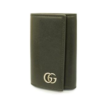 グッチ(Gucci)の【4id4516】グッチ キーケース/GGマーモント/435305/レザー/ブラック/シルバー金具 【中古】 メンズ/レディース/ユニセックス(キーケース)