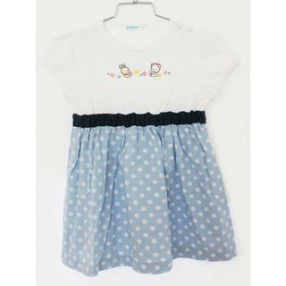 ファミリア(familiar)の【夏物 新入荷!】[ファミリア/familiar]90cm 半袖ワンピース 白×ブルー【中古】子供服 キッズ kids ベビー服 baby 女の子 夏 onepi 715042(ワンピース)