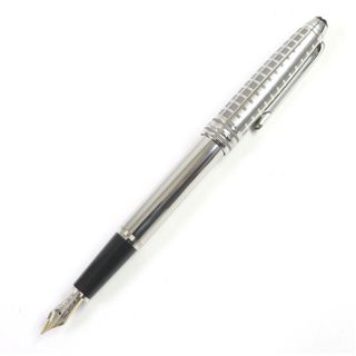 モンブラン(MONTBLANC)の極美品□MONTBLANC モンブラン 9942 ペン先K18 Fニブ マイスターシュテュック ステンレススティール FP 万年筆 シルバー ケース付き ドイツ製 メンズ(ペン/マーカー)