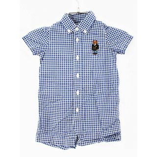 ラルフローレン(Ralph Lauren)の【夏物 新入荷!】[ラルフローレン/Ralph Lauren]66cm 半袖シャツオール/半袖ショートオール 青×白 ベア【中古】子供服 キッズ kids ベビー服 baby 男の子 夏 tops125042(カバーオール)